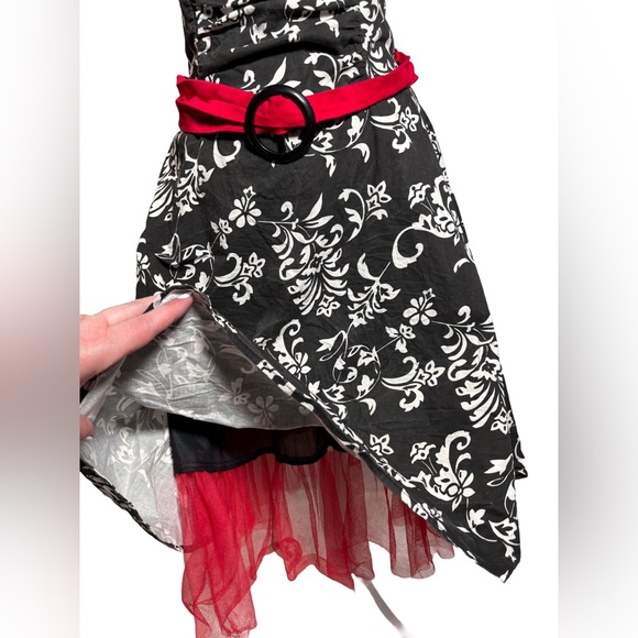 Ruby Rox 13 Belted Strapless Cotton Rockabilly Style Dress - Picture 2 of 9